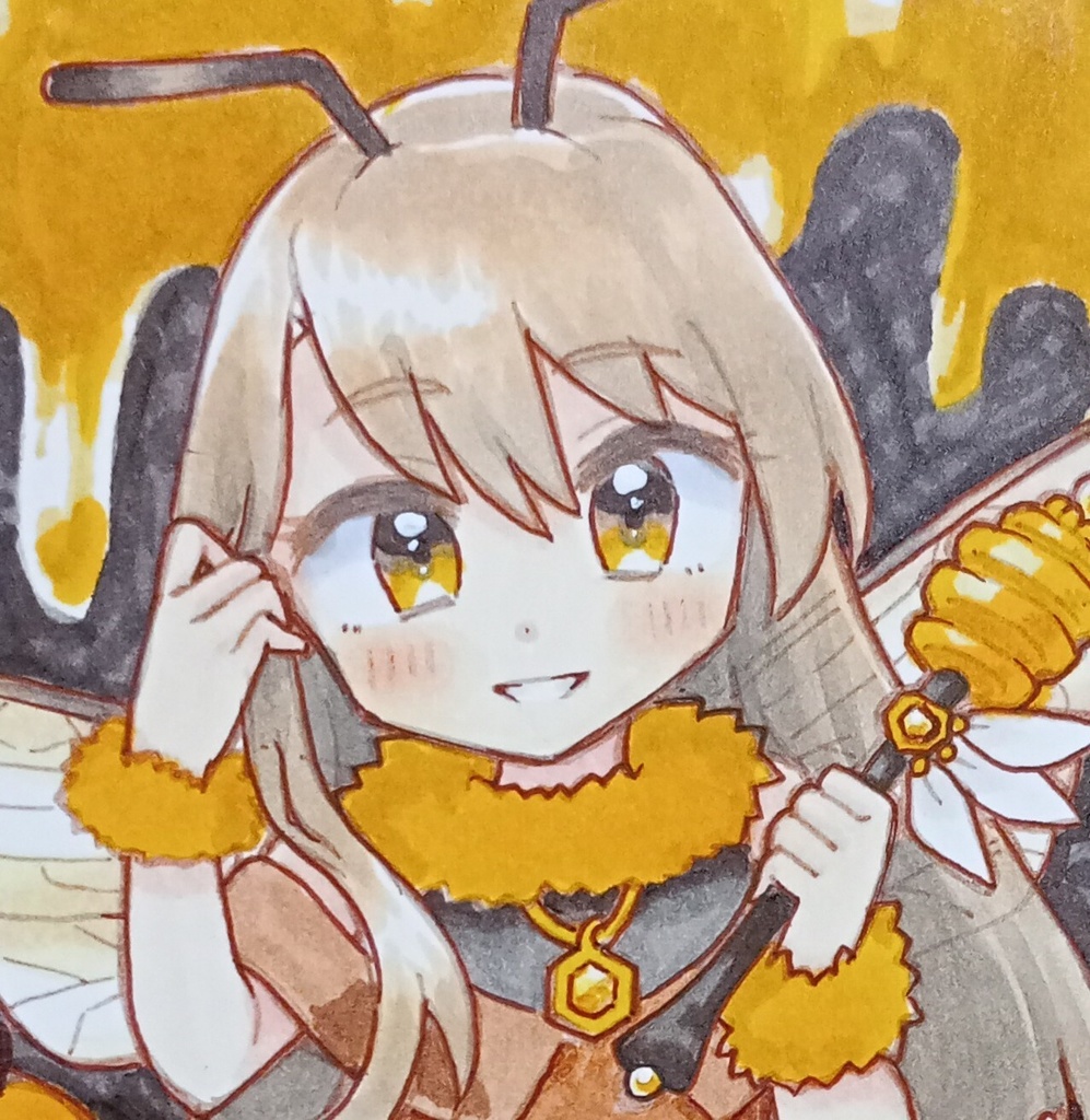 「ミツバチの女王」オリジナル手描きイラスト