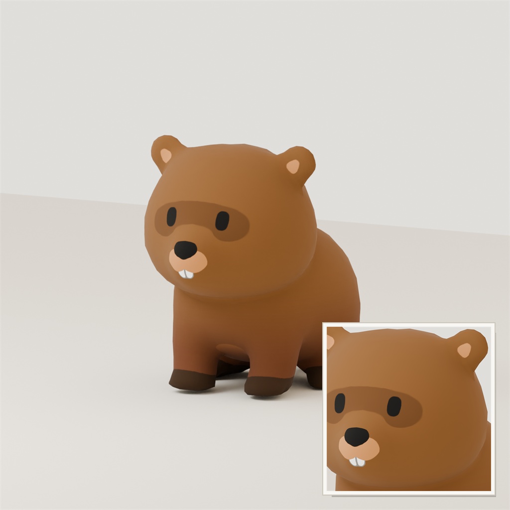 Stylized Beaver 3D Model | Blender | スタイライズド・ビーバー3Dモデル