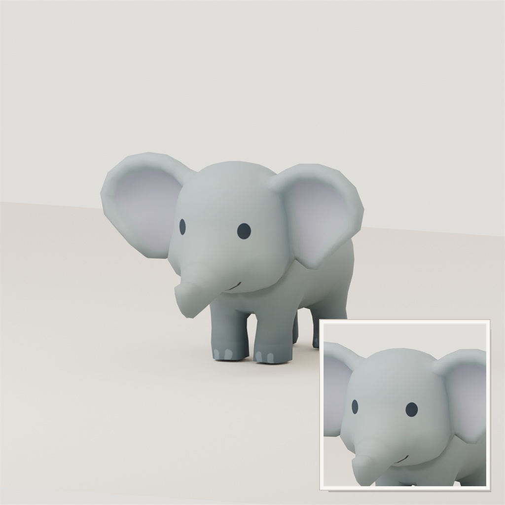 Stylized Elephant 3D Model | Blender | スタイライズド・ゾウ3Dモデル