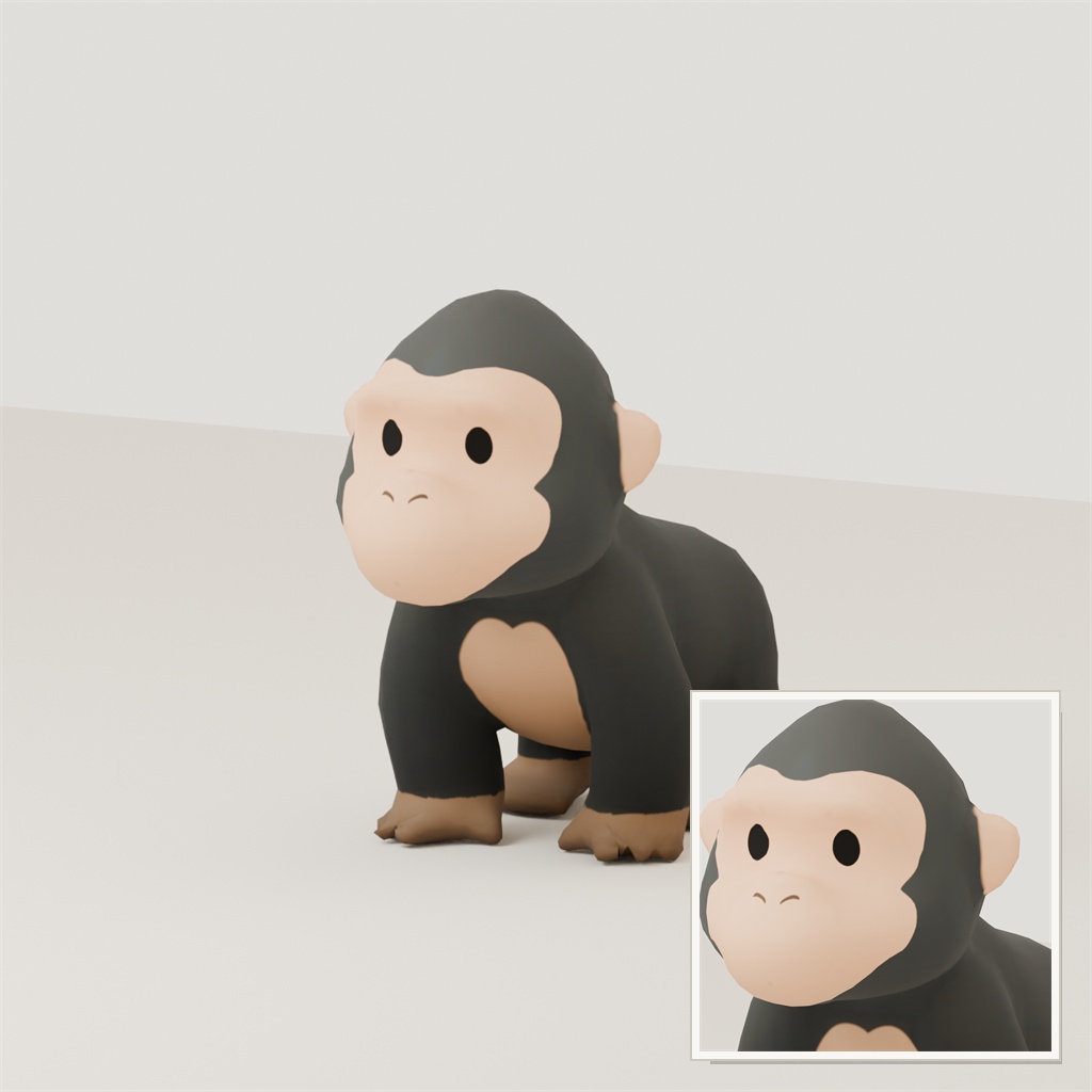 Stylized Gorilla 3D Model | Blender | スタイライズド・ゴリラ3Dモデル