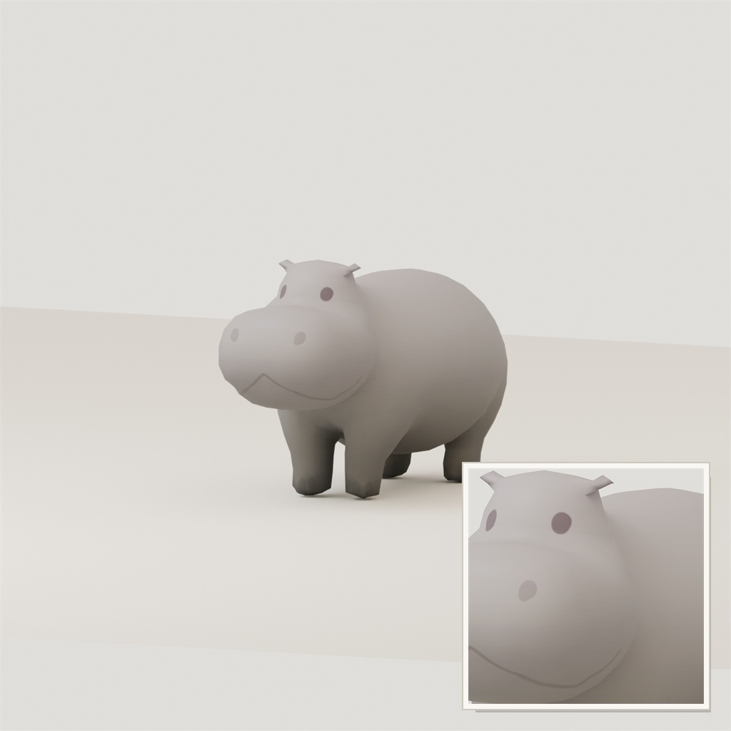 Stylized Hippopotamus 3D Model | Blender | スタイライズド・カバ3Dモデル