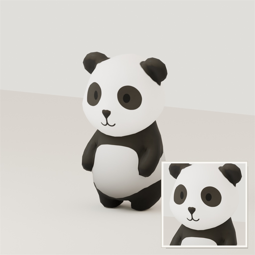 Stylized Panda 3D Model | Blender | スタイライズド・パンダ3Dモデル