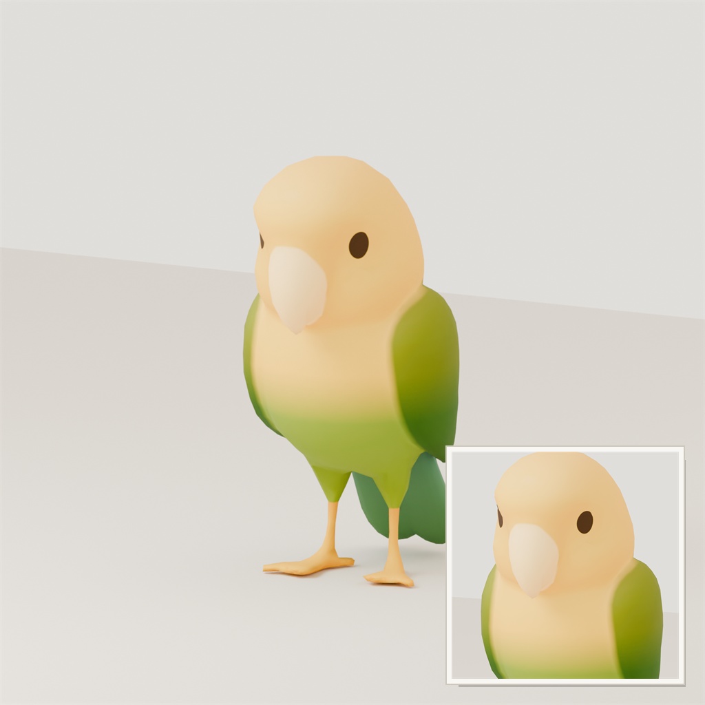 Stylized Parrot 3D Model | Blender | スタイライズド・オウム3Dモデル
