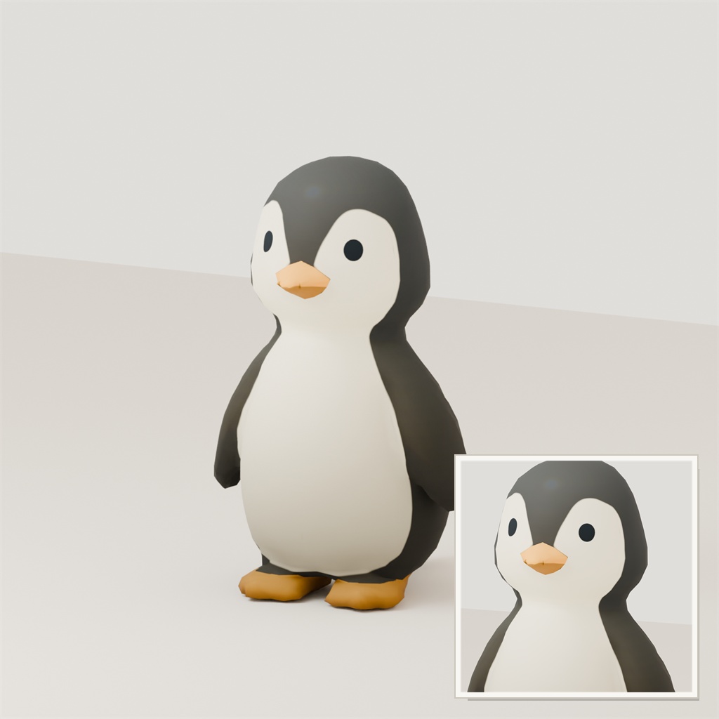 Stylized Penguin 3D Model | Blender | スタイライズド・ペンギン3Dモデル