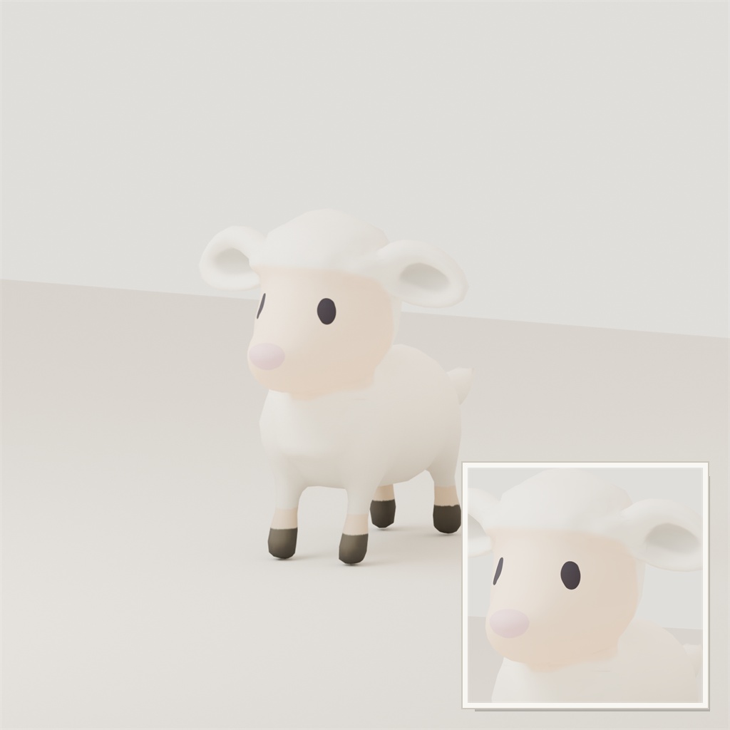 Stylized Sheep 3D Model | Blender | スタイライズド・ヒツジ3Dモデル