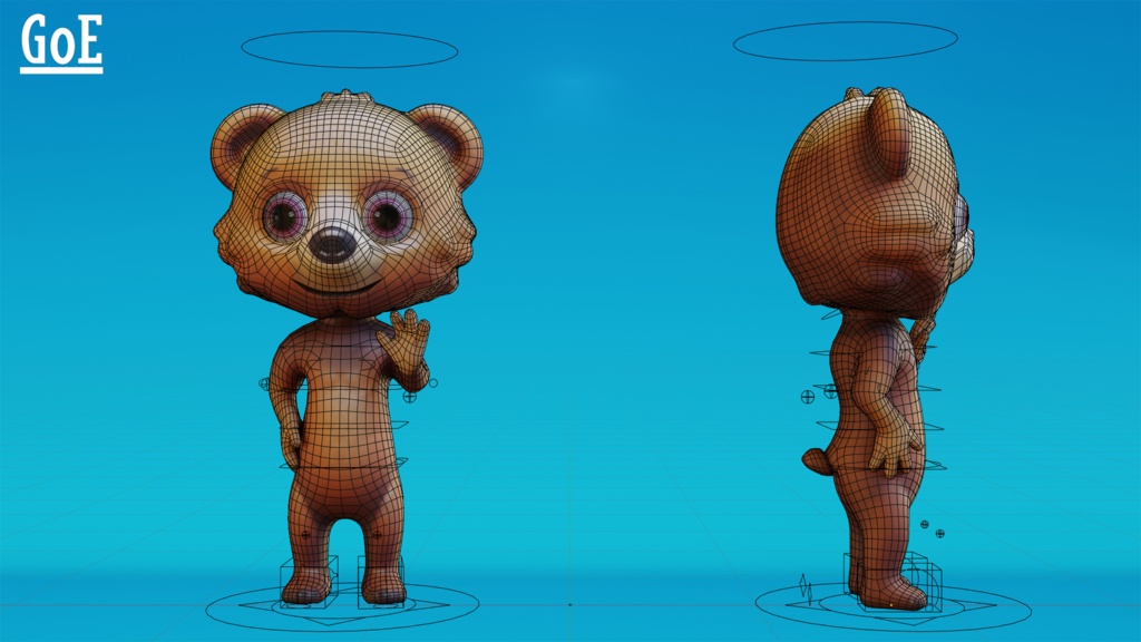 Cute Anthropomorphic Bear - Rigged 3D Model | かわいいクマ獣人3Dモデル