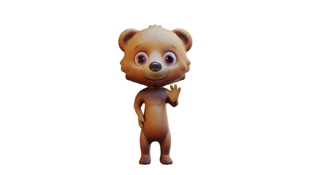 Cute Anthropomorphic Bear - Rigged 3D Model | かわいいクマ獣人3Dモデル