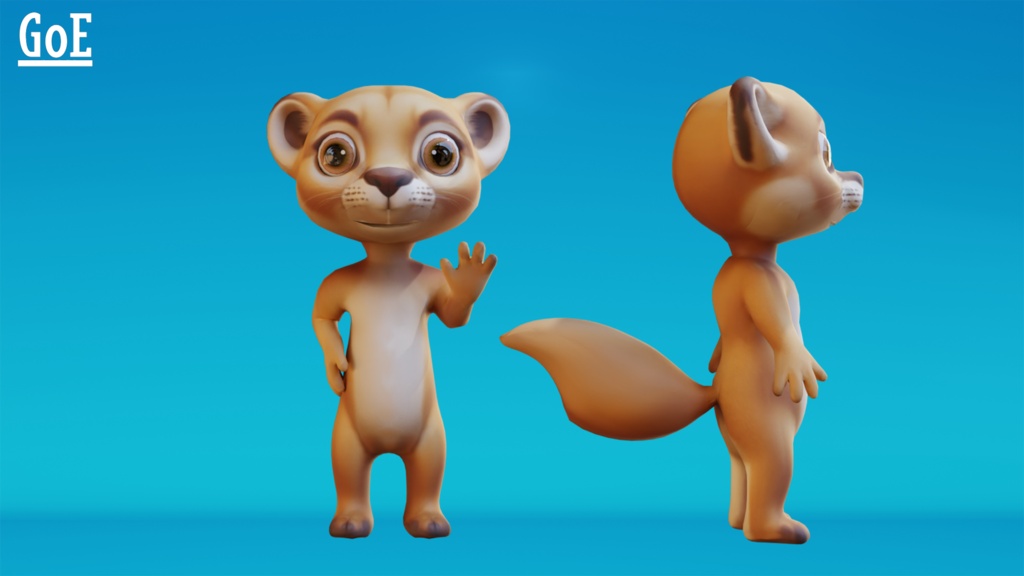 Cute Anthropomorphic Cougar - Rigged 3D Model | かわいいピューマ獣人3Dモデル