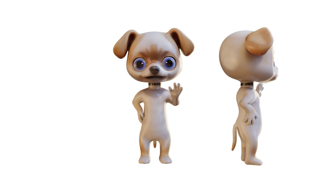 Cute Anthropomorphic Dog - Rigged 3D Model | かわいい犬獣人3Dモデル