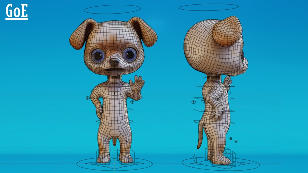 Cute Anthropomorphic Dog - Rigged 3D Model | かわいい犬獣人3Dモデル