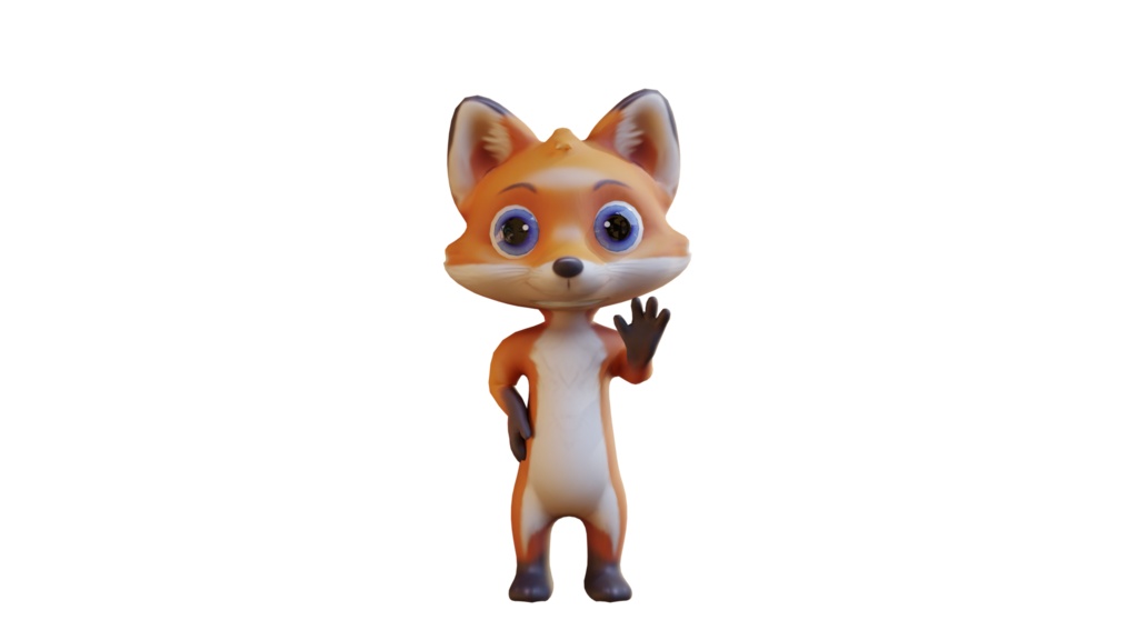 Cute Anthropomorphic Fox - Rigged 3D Model | かわいいキツネ獣人3Dモデル