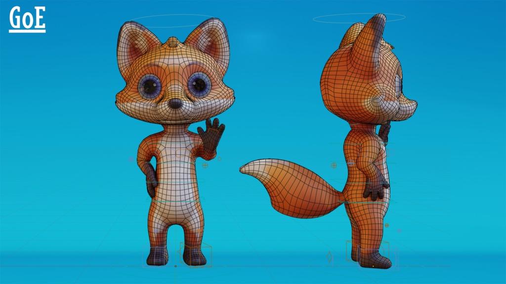 Cute Anthropomorphic Fox - Rigged 3D Model | かわいいキツネ獣人3Dモデル