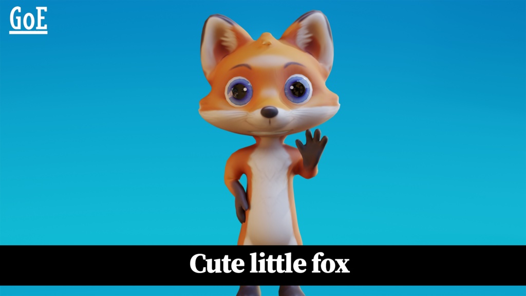 Cute Anthropomorphic Fox - Rigged 3D Model | かわいいキツネ獣人3Dモデル