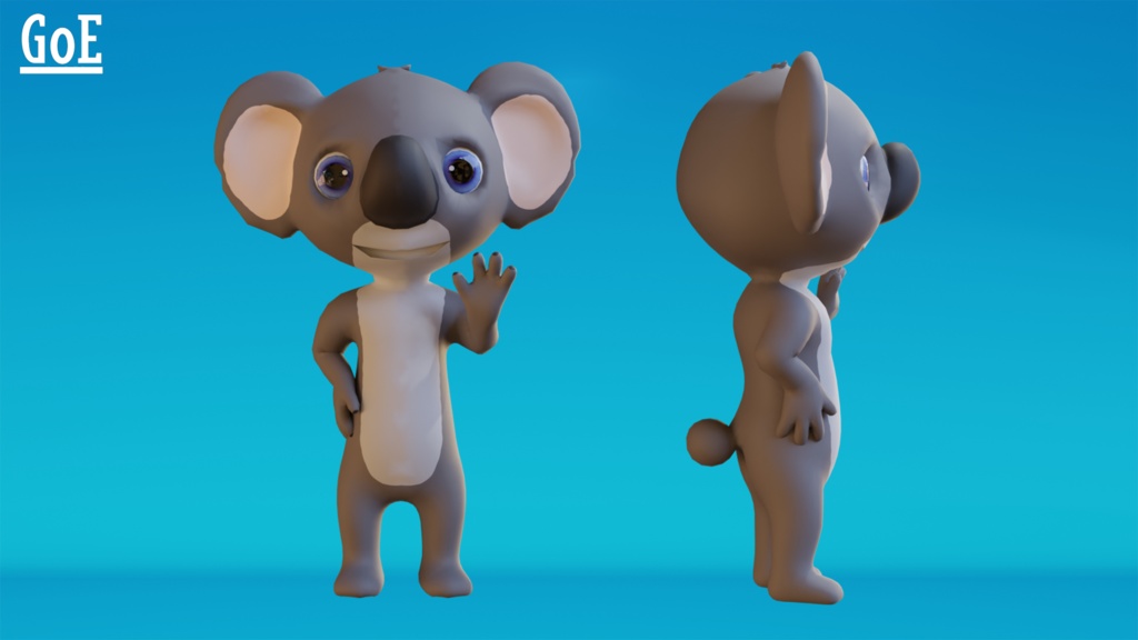 Cute Anthropomorphic Koala - Rigged 3D Model | かわいいコアラ獣人3Dモデル