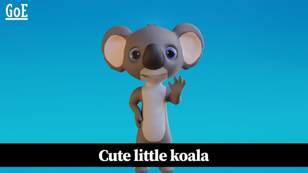 Cute Anthropomorphic Koala - Rigged 3D Model | かわいいコアラ獣人3Dモデル
