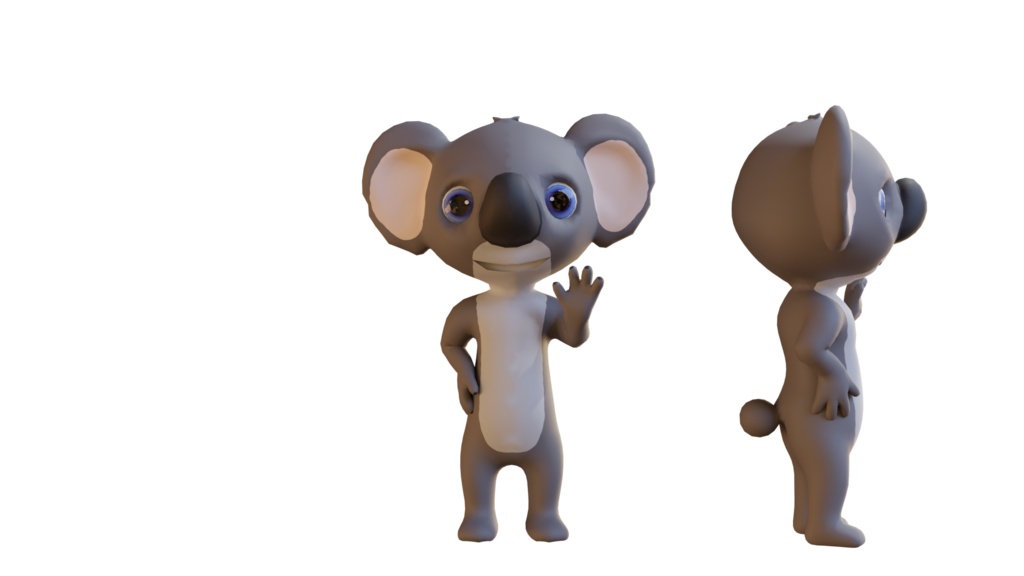 Cute Anthropomorphic Koala - Rigged 3D Model | かわいいコアラ獣人3Dモデル