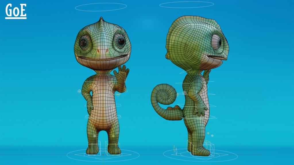 Cute Anthropomorphic Lizard - Rigged 3D Model | かわいいトカゲ獣人3Dモデル