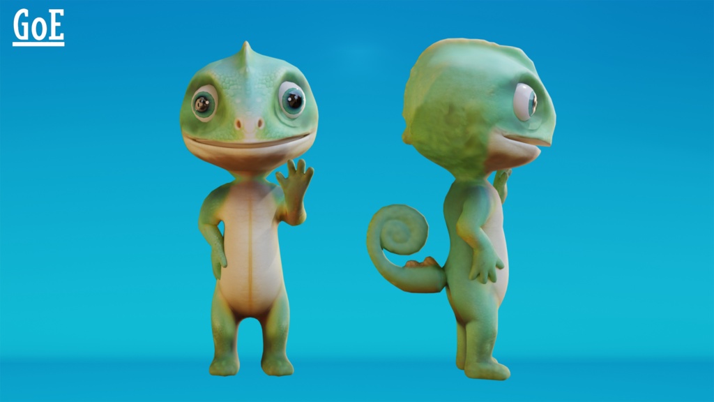 Cute Anthropomorphic Lizard - Rigged 3D Model | かわいいトカゲ獣人3Dモデル