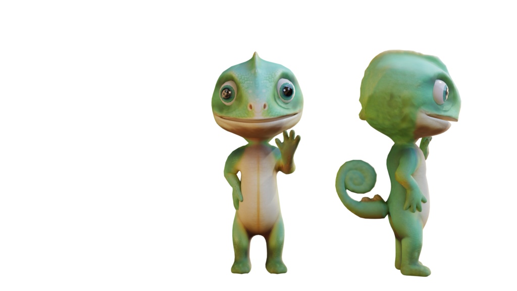 Cute Anthropomorphic Lizard - Rigged 3D Model | かわいいトカゲ獣人3Dモデル