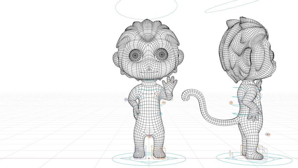Cute Anthropomorphic Monkey - Rigged 3D Model | かわいいサル獣人3Dモデル