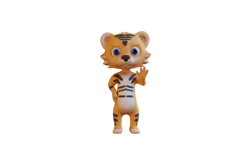 Cute Anthropomorphic Tiger - Rigged 3D Model | かわいいトラ獣人3Dモデル
