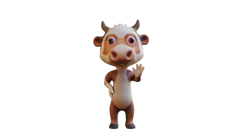 Cute Anthropomorphic Cow - Rigged 3D Model | かわいい牛獣人3Dモデル