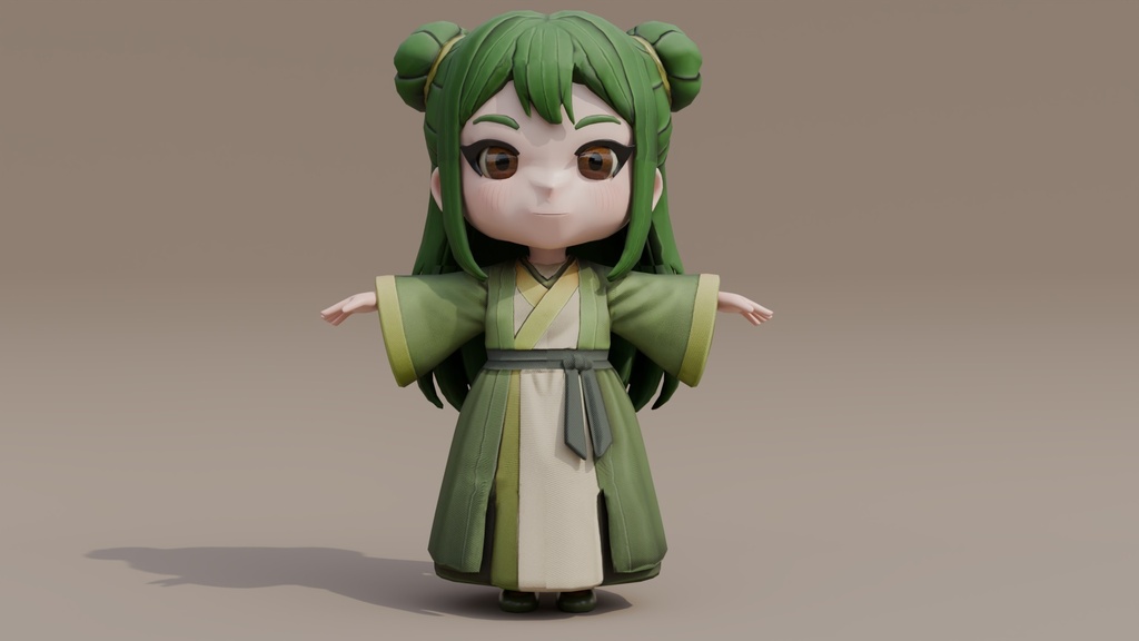 Stylized Chibi Girl - Rigged 3D Character | スタイライズドちび少女・リグ付き3Dモデル