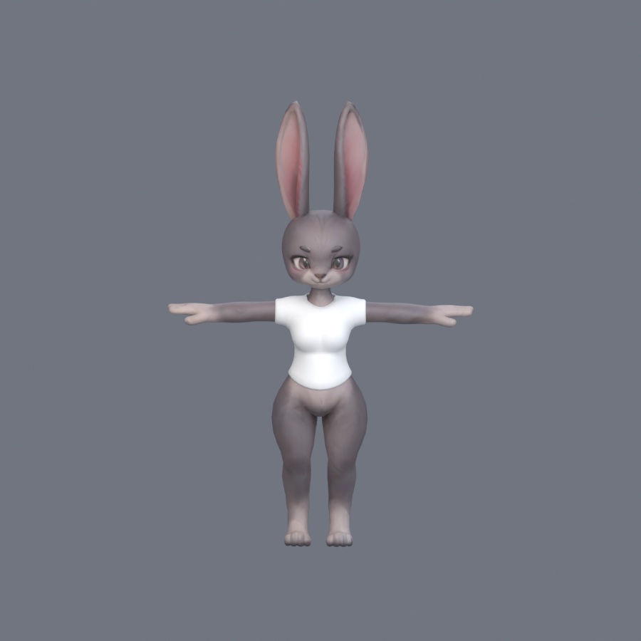 Stylized Bunny Character - Rigged 3D Model | スタイライズドバニー・リグ付き3Dモデル