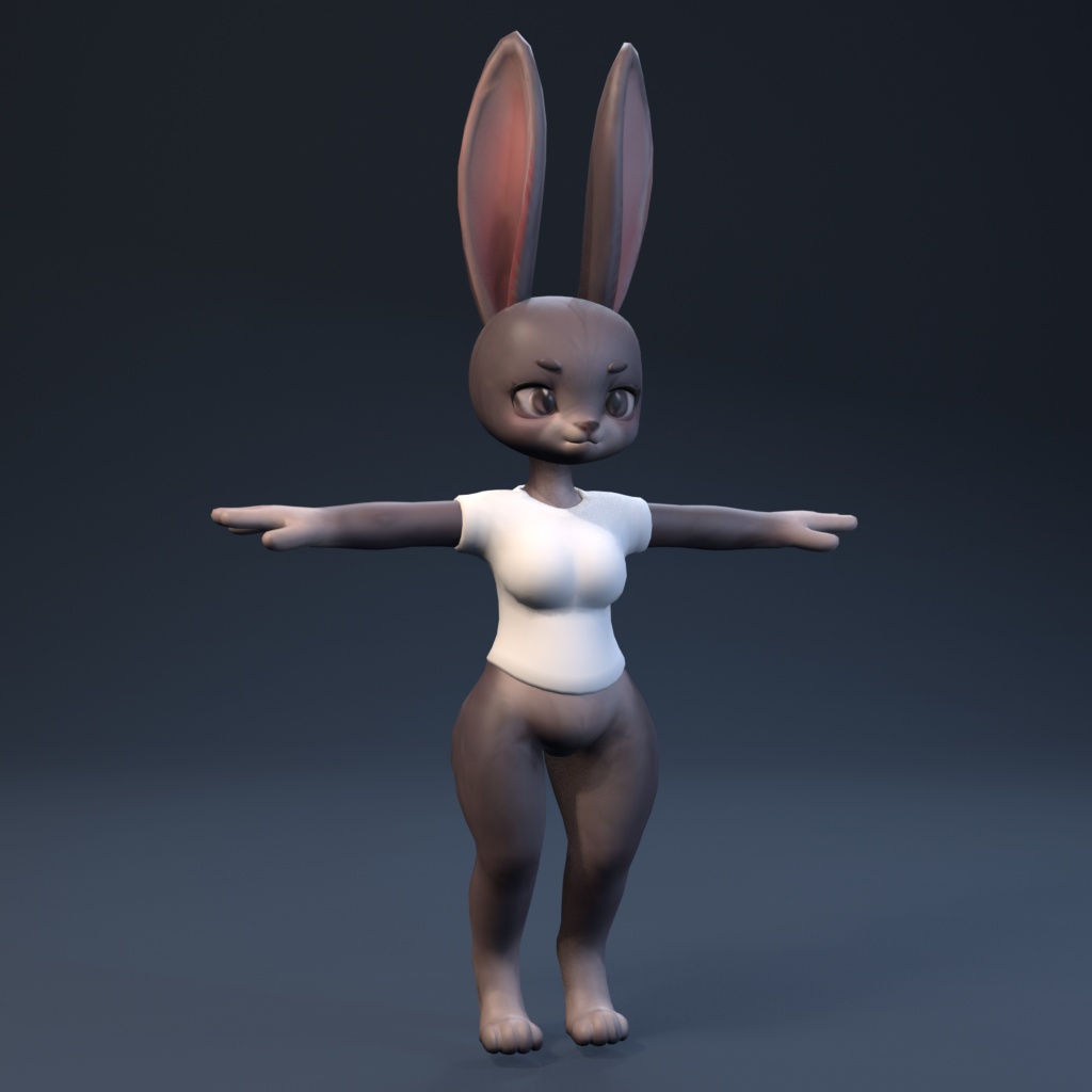 Stylized Bunny Character - Rigged 3D Model | スタイライズドバニー・リグ付き3Dモデル