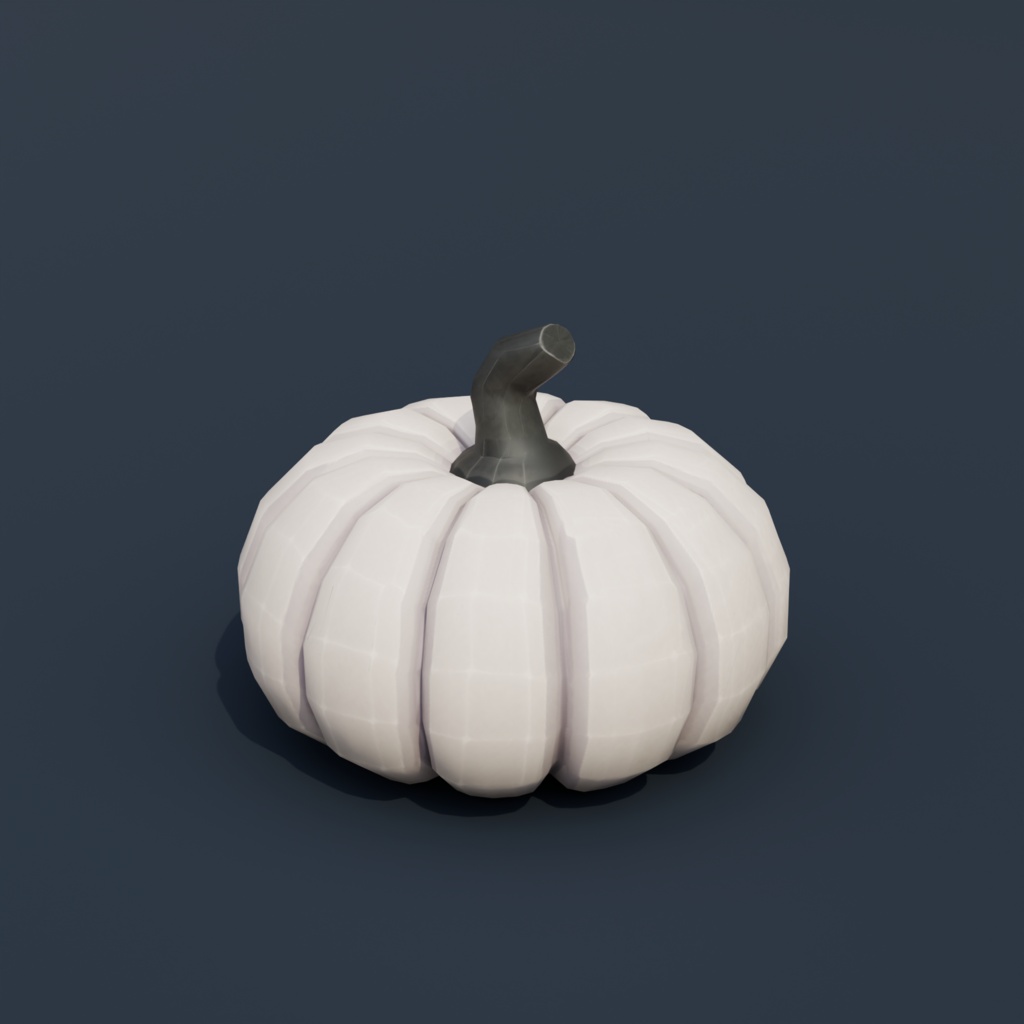 Stylized Low-Poly White Ghost Pumpkin | Blender | ハロウィン3Dモデル