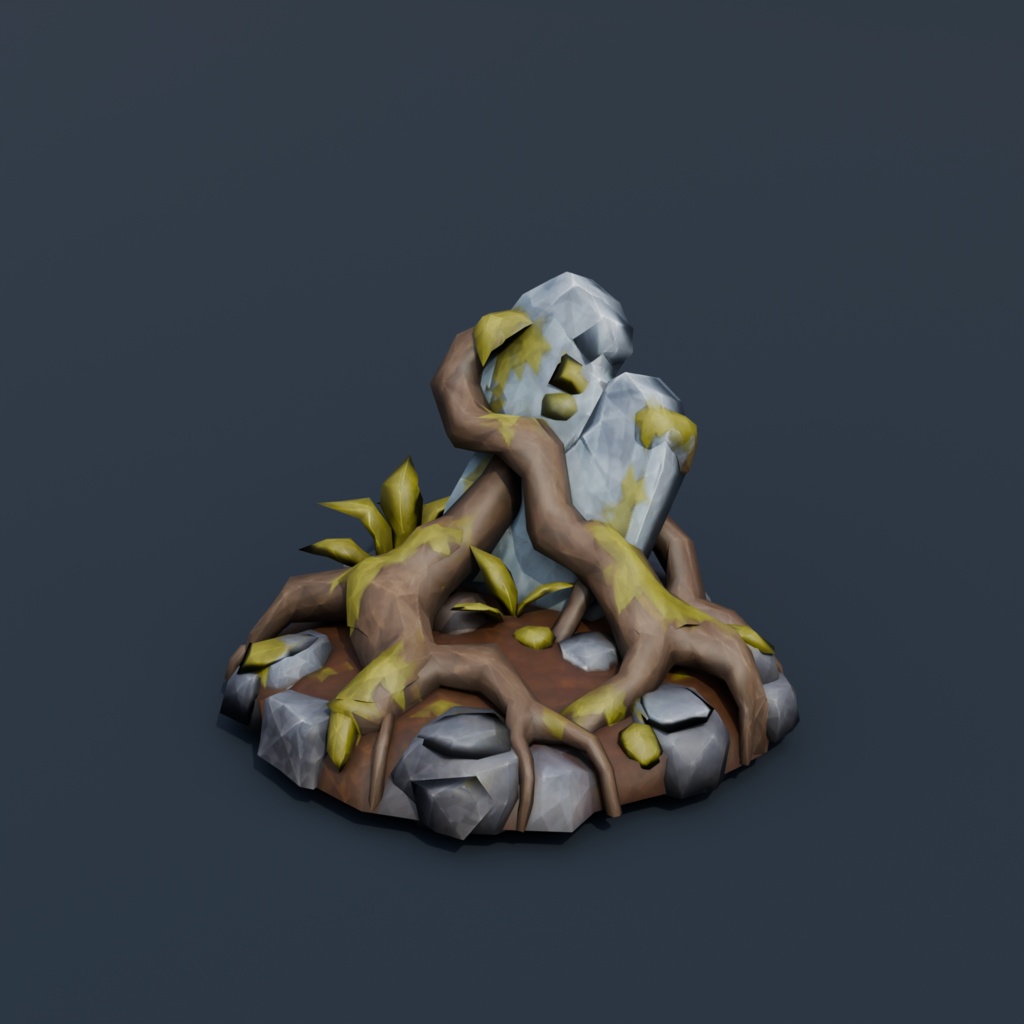 Stylized Low-Poly Thorn Bush | Blender | ハロウィン3Dモデル