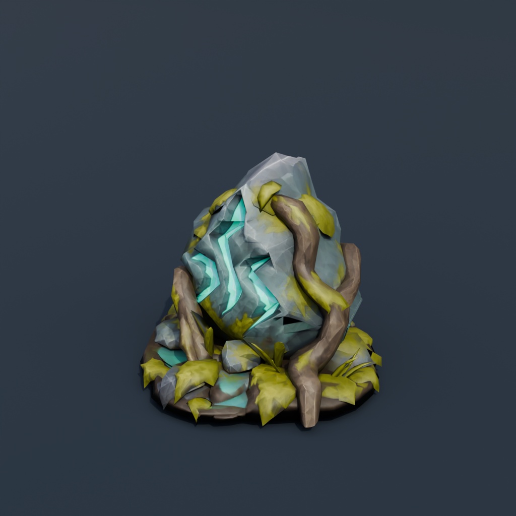 Stylized Low-Poly Moonflower Planter | Blender | ハロウィン3Dモデル
