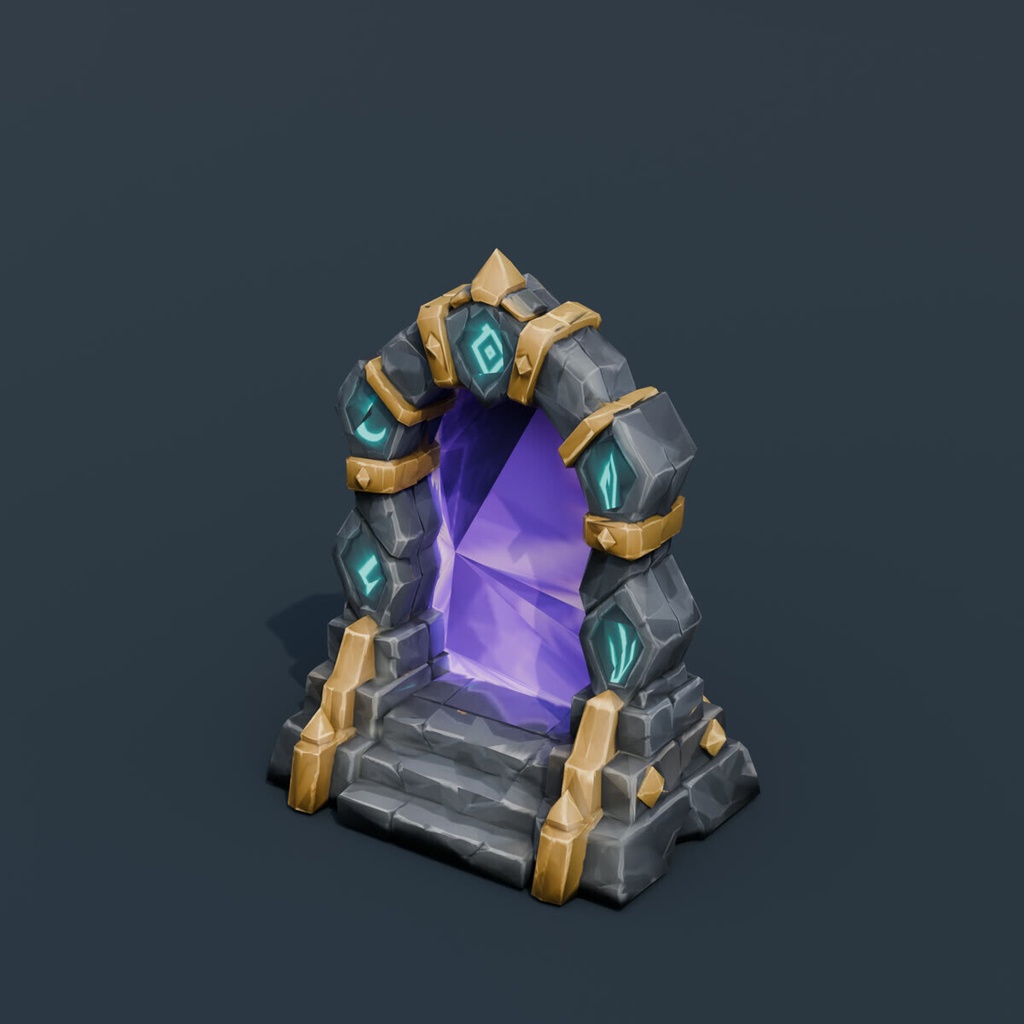 Stylized Low-Poly Ritual Altar | Blender | ハロウィン3Dモデル
