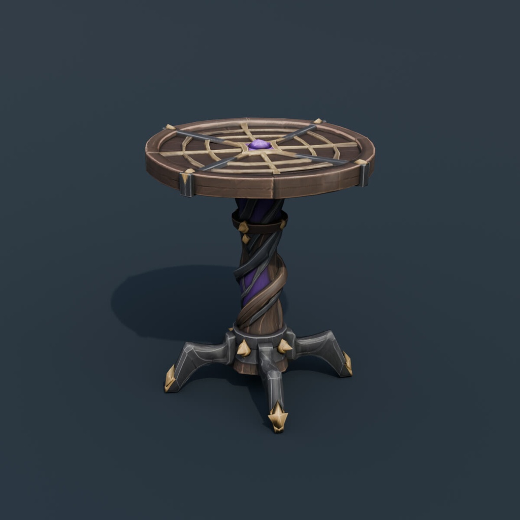 Stylized Low-Poly Spiderweb Table | Blender | ハロウィン3Dモデル