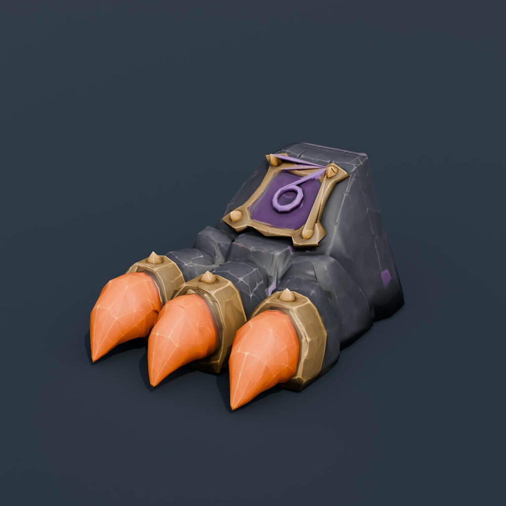 Stylized Low-Poly Monster-Paw Doorstop | Blender | ハロウィン3Dモデル
