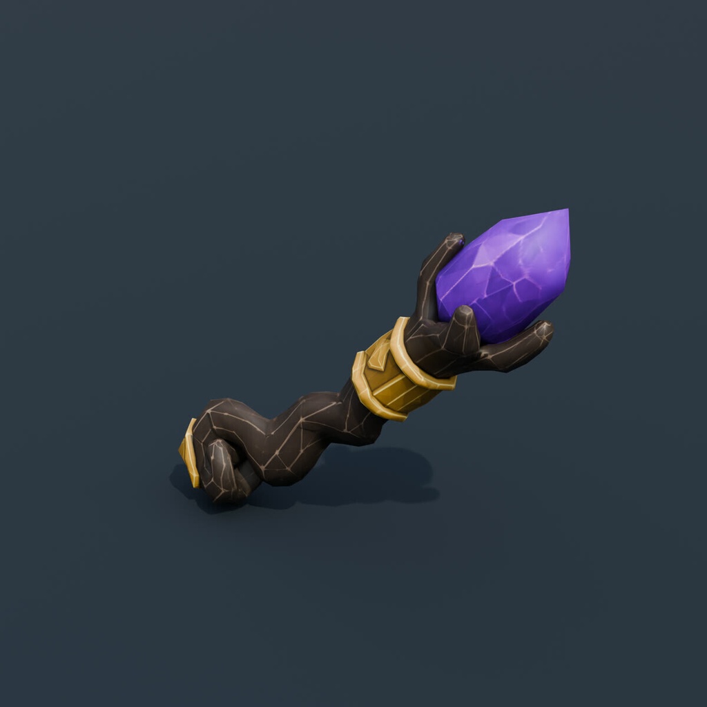 Stylized Low-Poly Witch Wand | Blender | ハロウィン3Dモデル