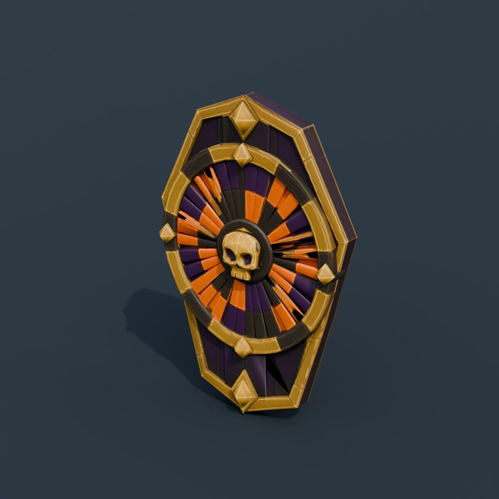 Stylized Low-Poly Haunted Dartboard | Blender | ハロウィン3Dモデル