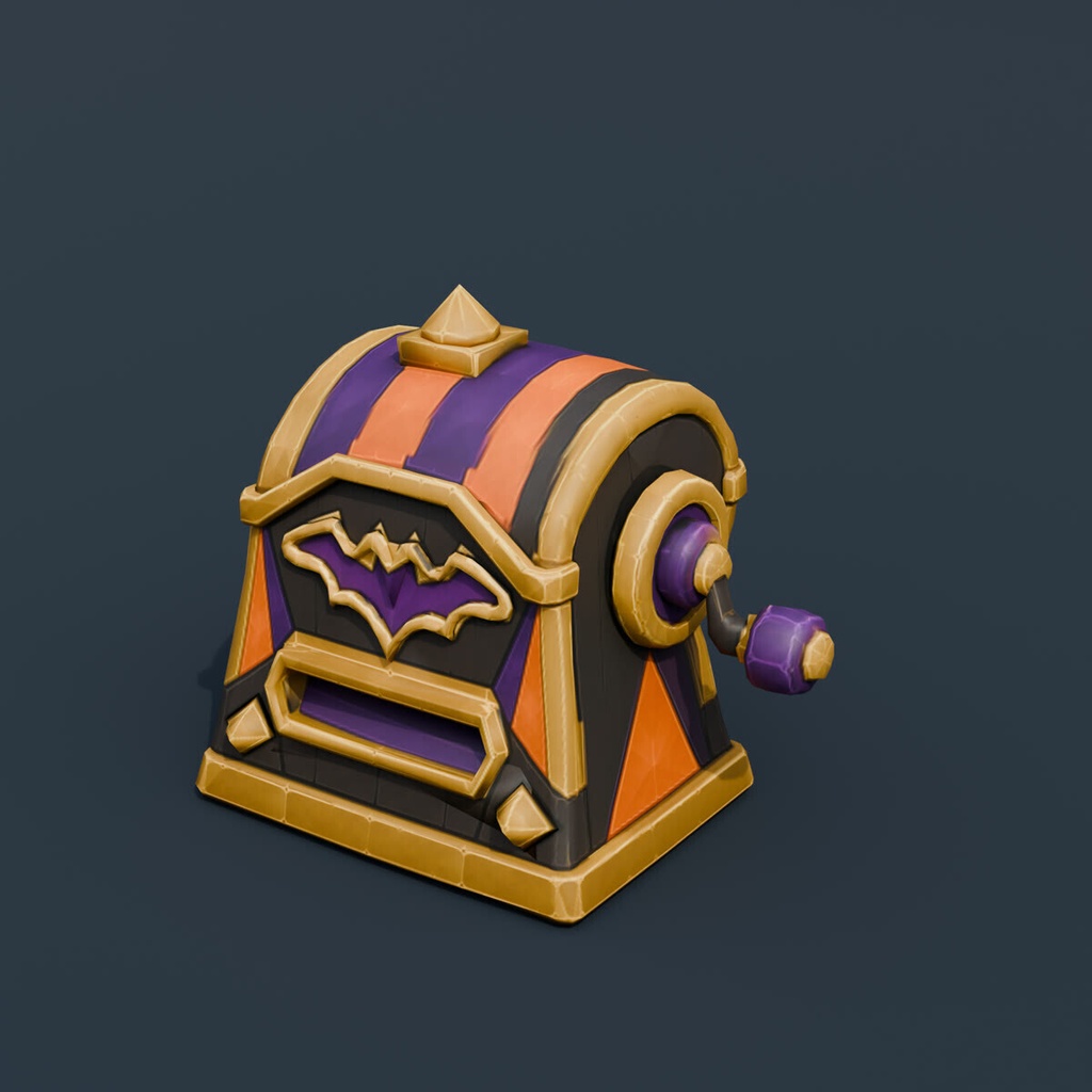 Stylized Low-Poly Carnival Ticket Dispenser | Blender | ハロウィン3Dモデル