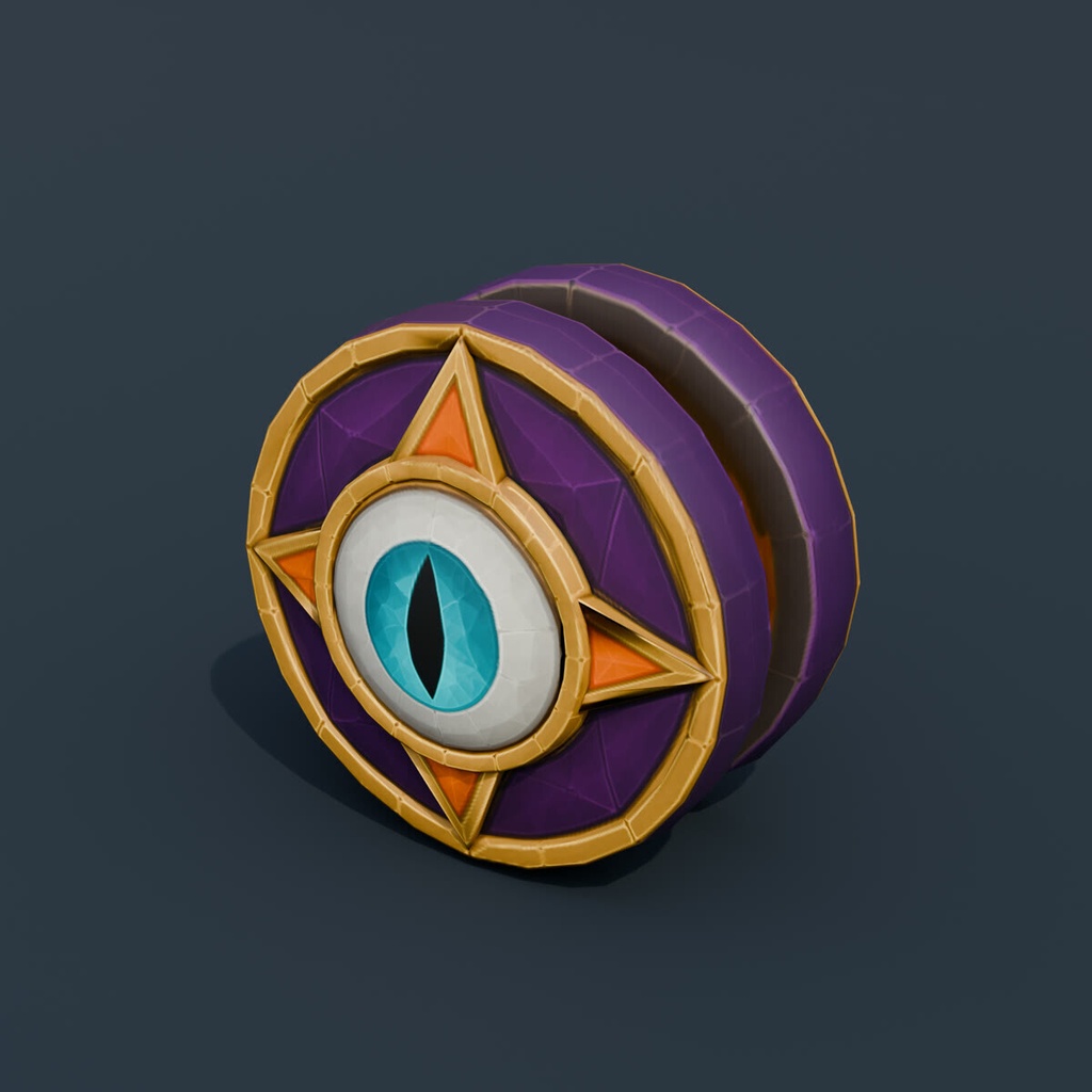 Stylized Low-Poly Eyeball Yo-Yo | Blender | ハロウィン3Dモデル