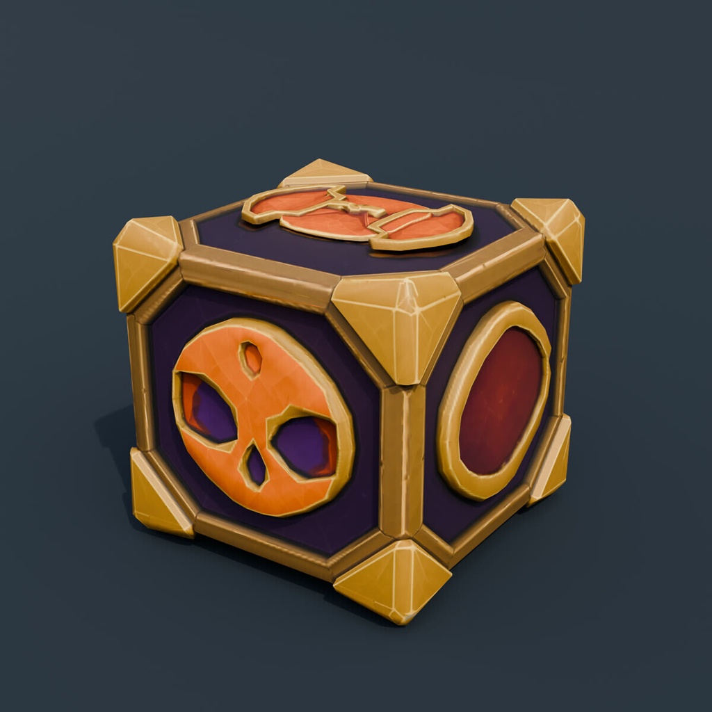 Stylized Low-Poly Haunted Game Die | Blender | ハロウィン3Dモデル