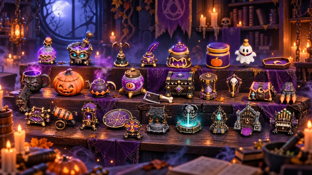 Stylized Halloween Prop Pack Vol. 4 - 30 Game-Ready Models | Blender | ハロウィン3Dモデル