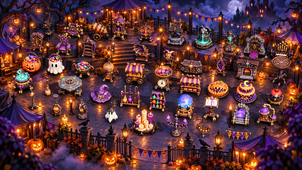 Stylized Halloween Collection Vol. 2 - 50 Game-Ready Models | Blender | ハロウィン3Dモデル