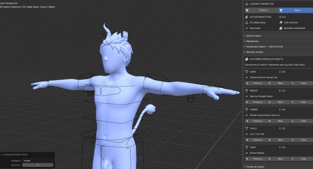 AutoCharacters|Stylized Male & Female Character Creator for Blender