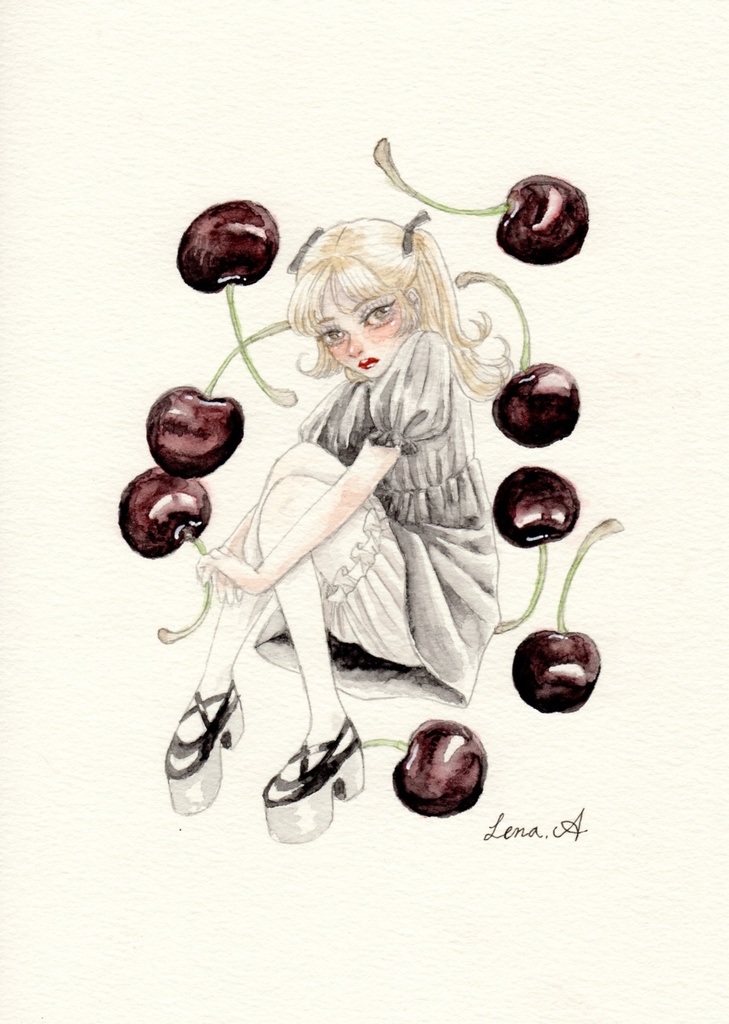 原画「Ellie and Dark cherry」
