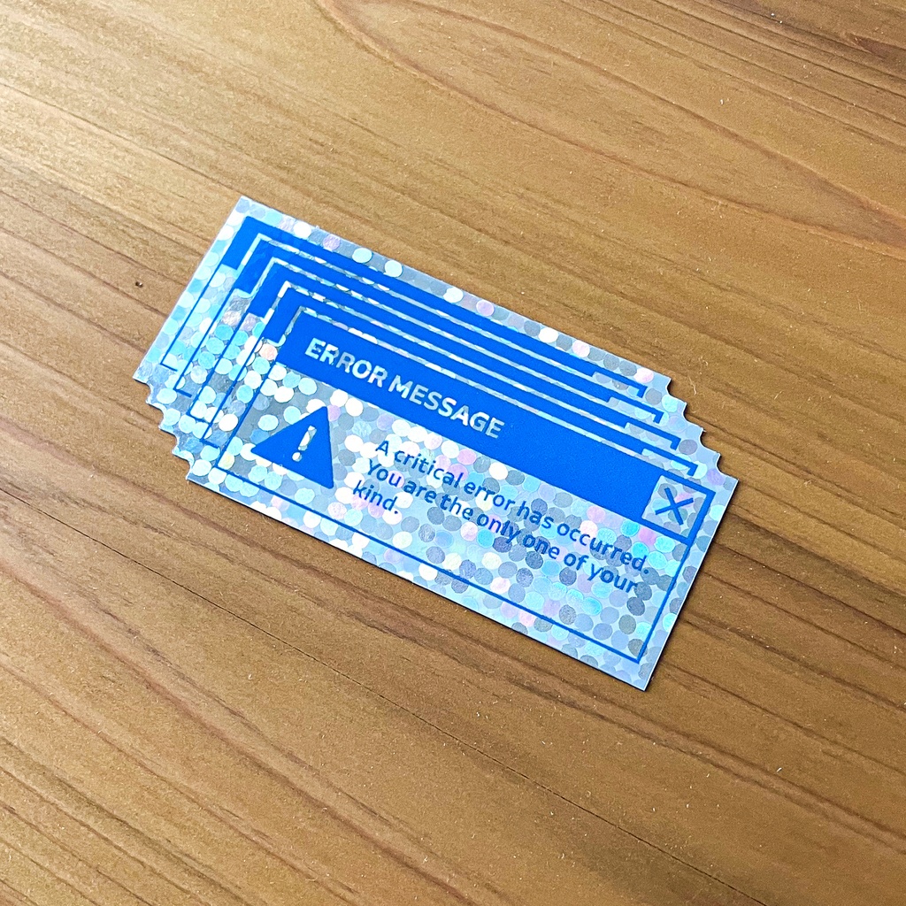 エラーメッセージ ホログラムステッカー