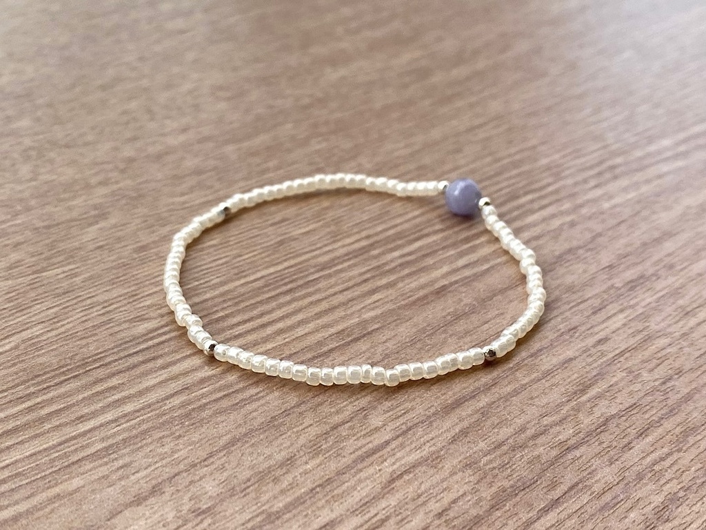タンザナイト 天然石 アイボリーホワイト ブレスレット