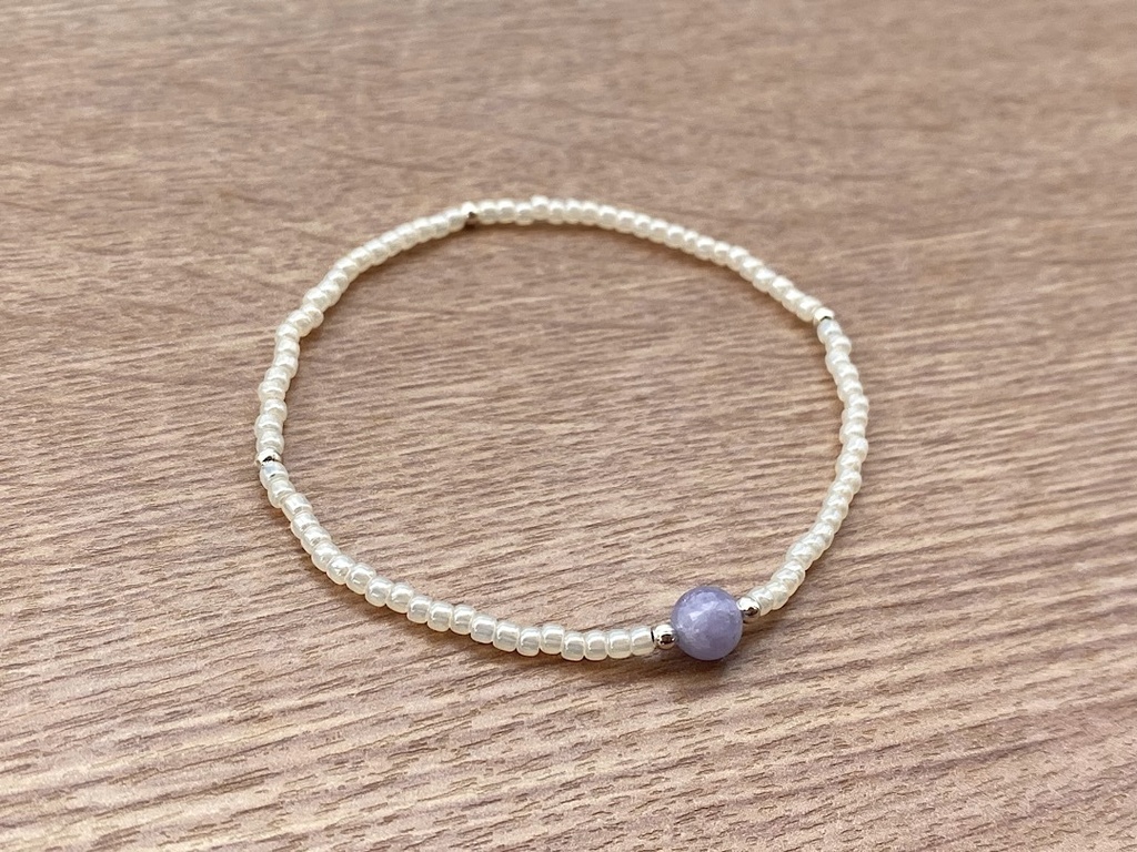 タンザナイト 天然石 アイボリーホワイト ブレスレット