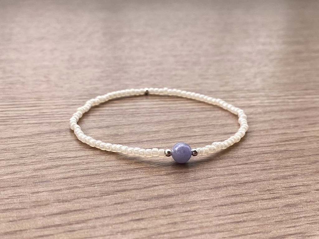 タンザナイト 天然石 アイボリーホワイト ブレスレット