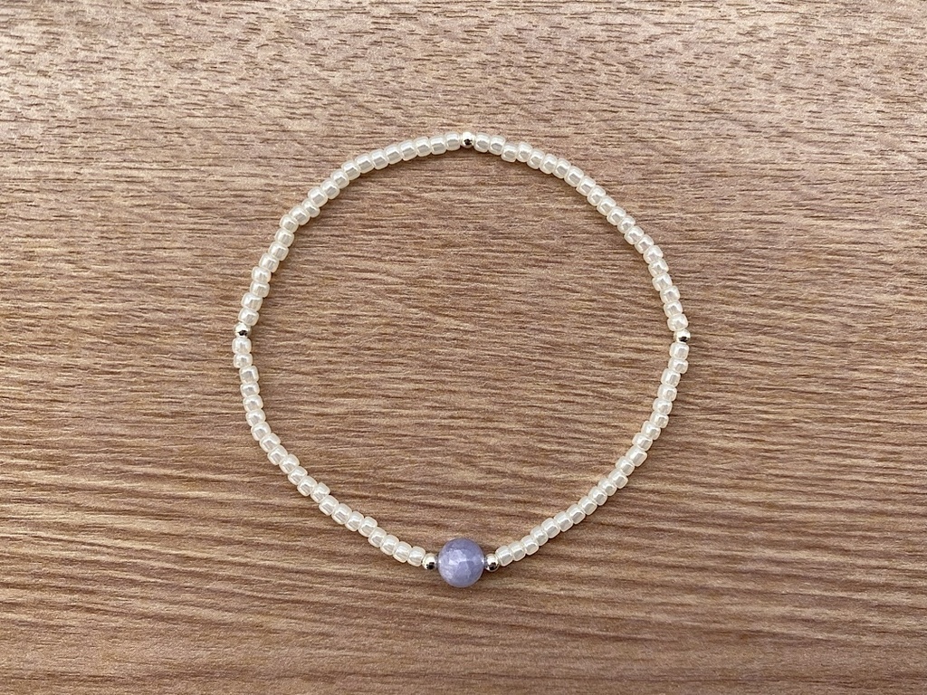タンザナイト 天然石 アイボリーホワイト ブレスレット
