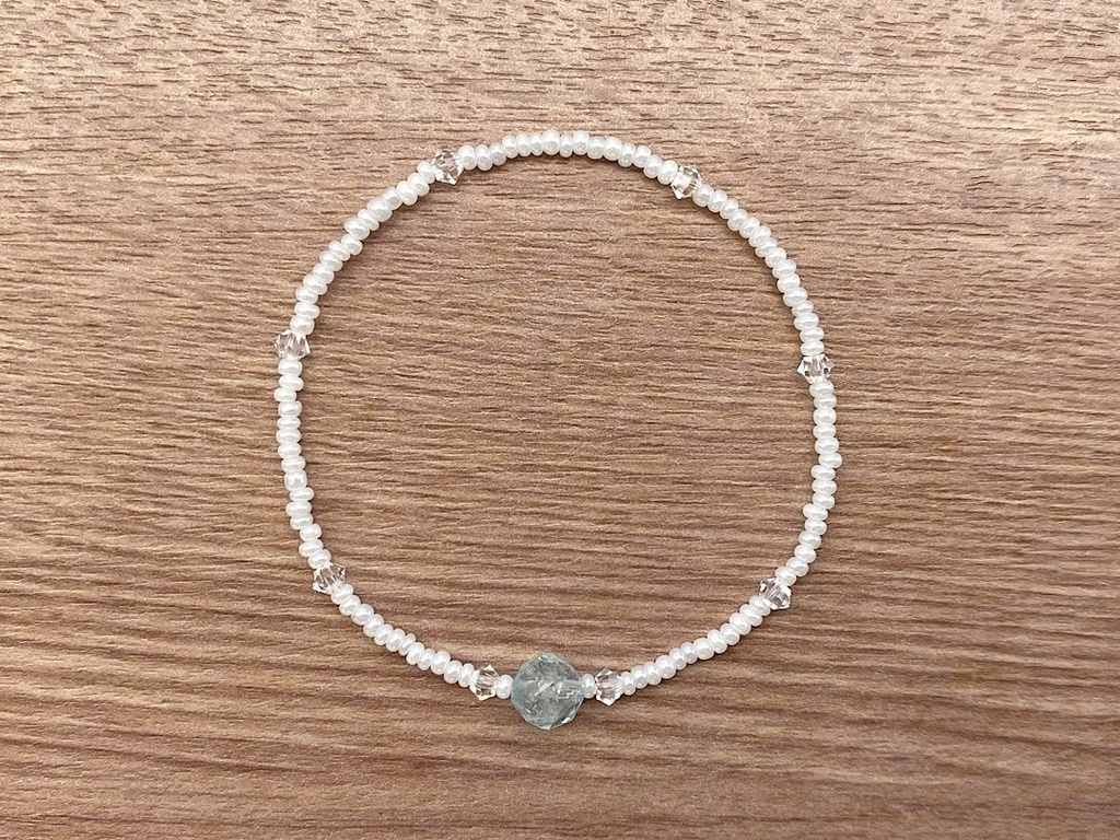 スカイブルートパーズ 天然石 ホワイト ブレスレット